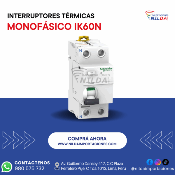 INTERRUPTOR DIFERENCIAL MONOFÁSICO